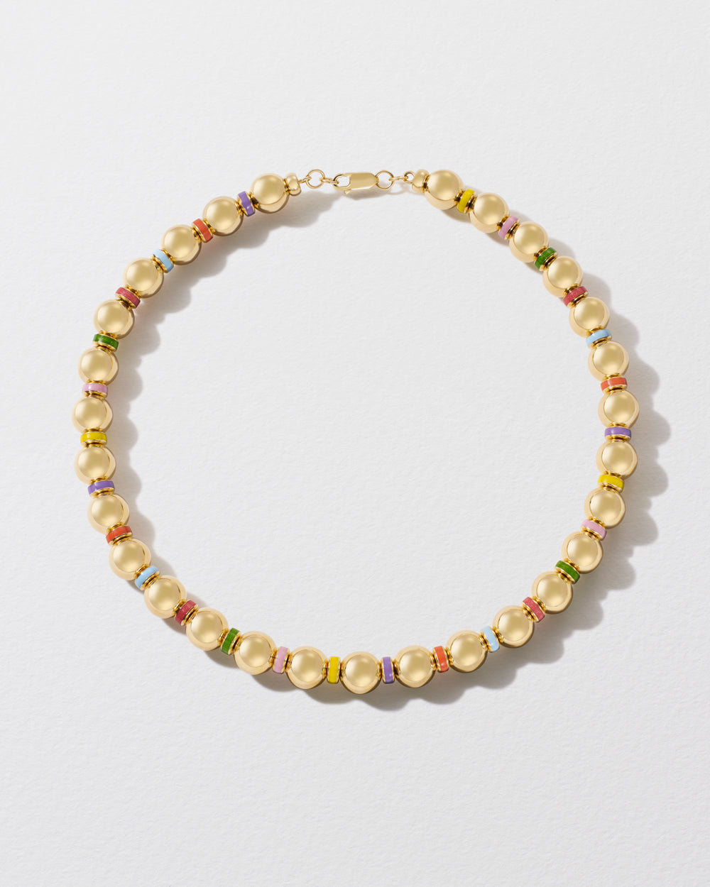 Gold & Enamel Puffy Pop Necklace