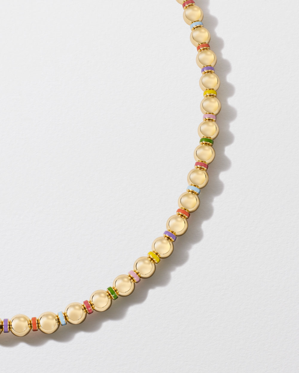 Gold & Enamel Puffy Pop Necklace