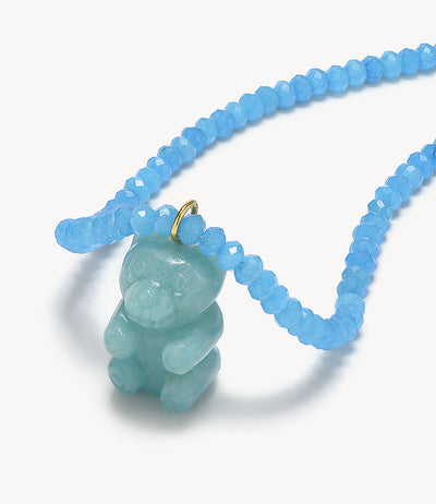 Amazonite & Agate Teddy Beaded Necklace