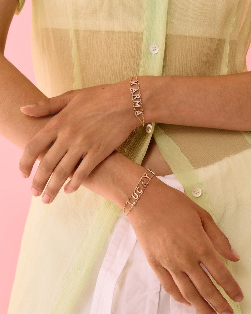 Diamond 'Karma' Say Something Bracelet 14k Gold