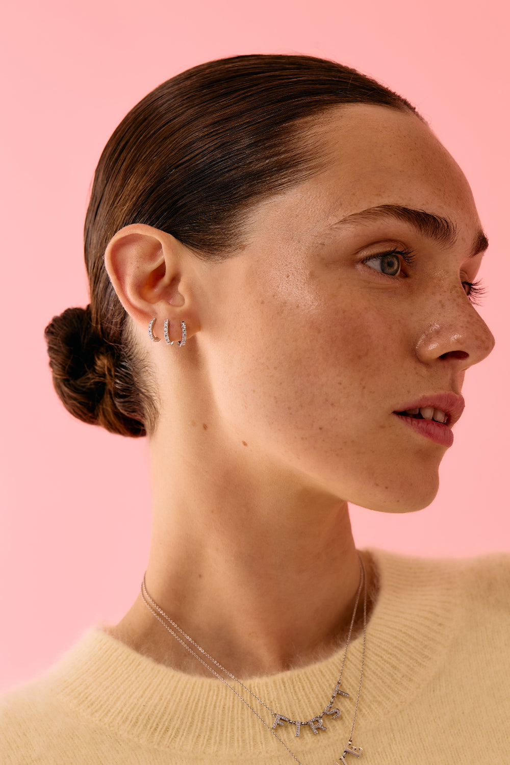 Medium Diamond Chubby Huggie Earring