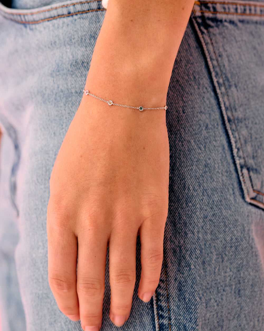 Rainbow Sapphire Skittle Bracelet