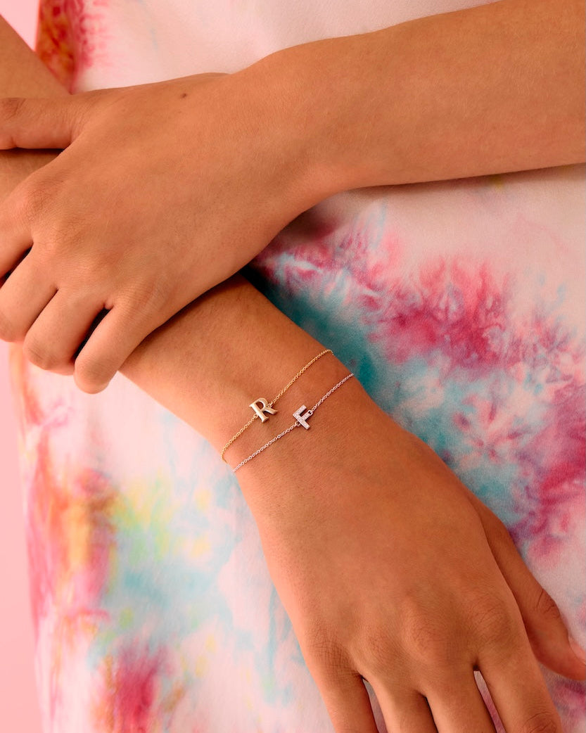 Personalised Diamond Letter Bracelet