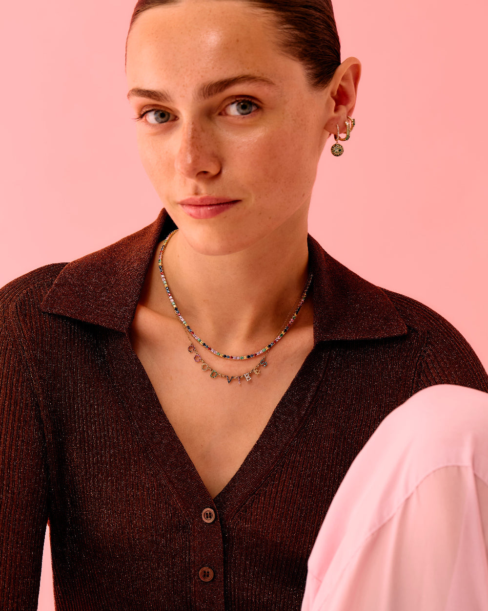 Rainbow Sapphire Tennis Necklace