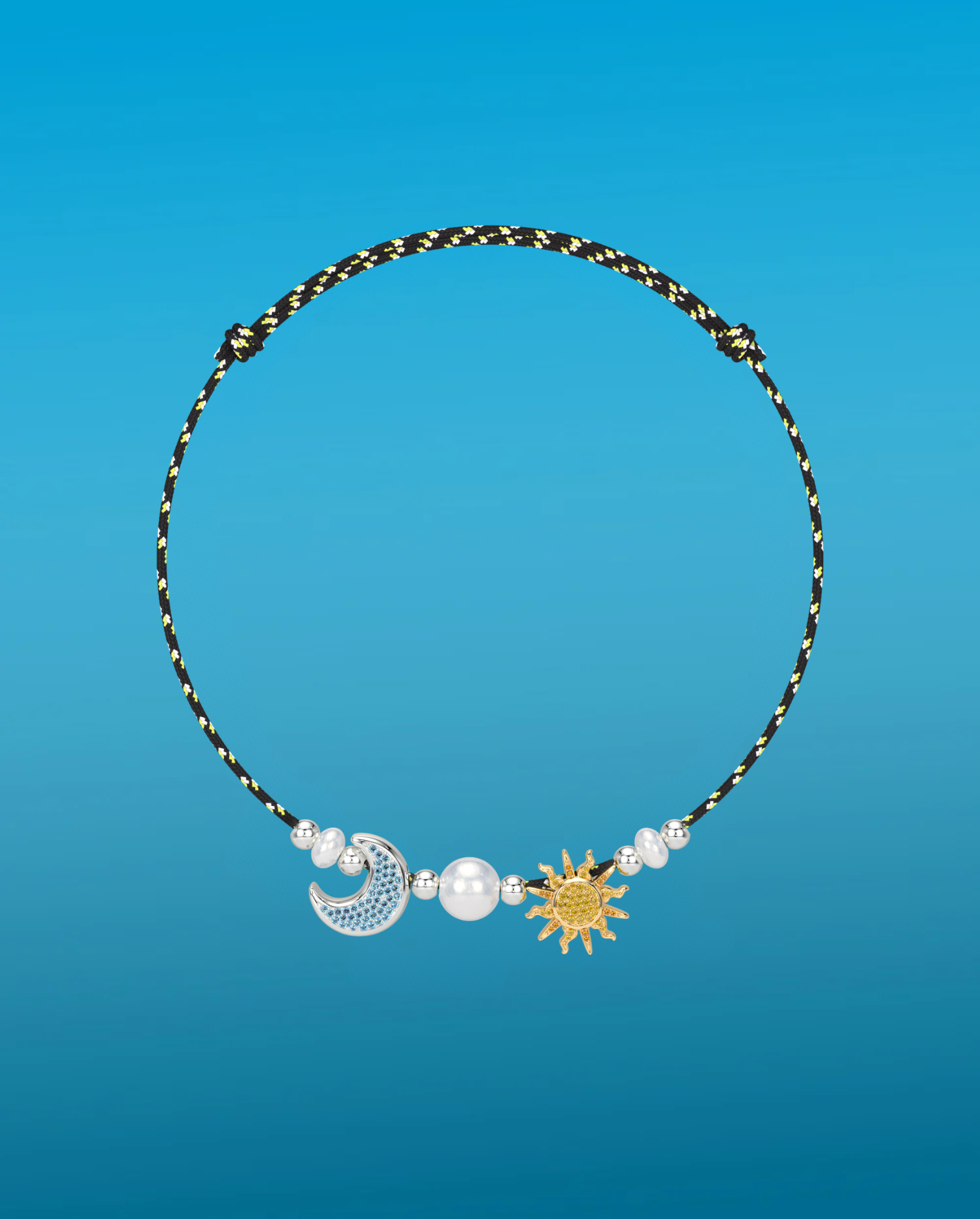 Luxe Moon and Sun Cord Necklace