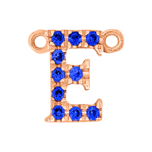Blue Sapphire + 14k Rose Gold Letter Charm