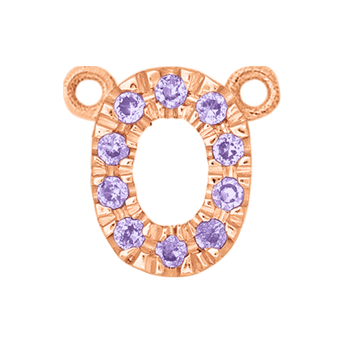 Lilac Sapphire + 14k Rose Gold Number Charm