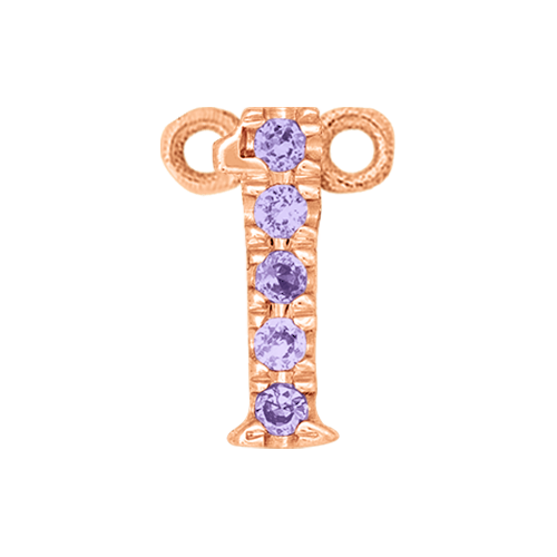 Lilac Sapphire + 14k Rose Gold Number Charm