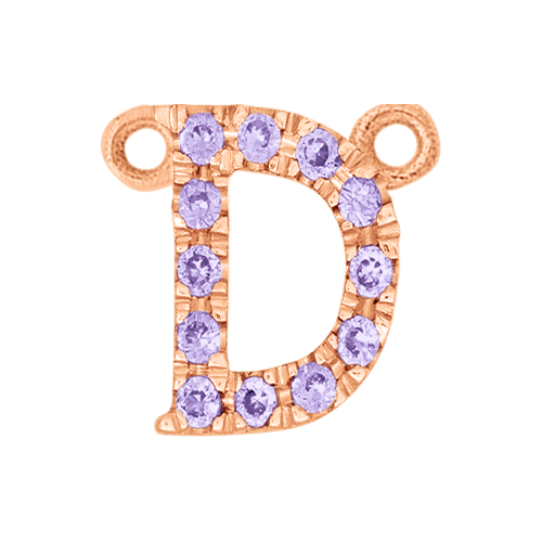 Lilac Sapphire + 14k Rose Gold Letter Charm