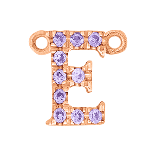 Lilac Sapphire + 14k Rose Gold Letter Charm