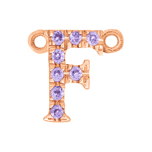 Lilac Sapphire + 14k Rose Gold Letter Charm