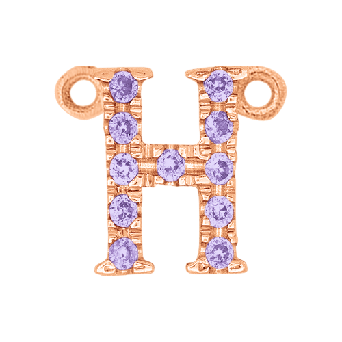 Lilac Sapphire + 14k Rose Gold Letter Charm