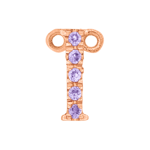 Lilac Sapphire + 14k Rose Gold Letter Charm