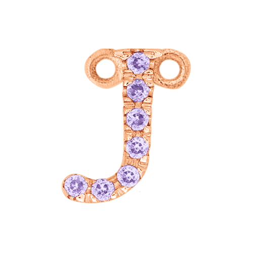 Lilac Sapphire + 14k Rose Gold Letter Charm