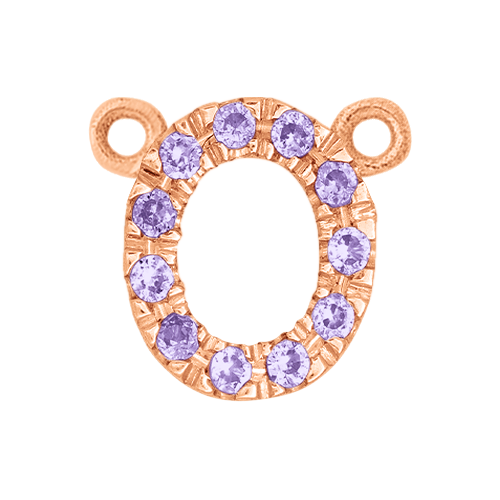 Lilac Sapphire + 14k Rose Gold Letter Charm