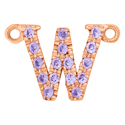 Lilac Sapphire + 14k Rose Gold Letter Charm