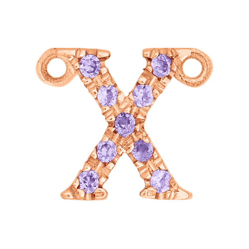 Lilac Sapphire + 14k Rose Gold Letter Charm