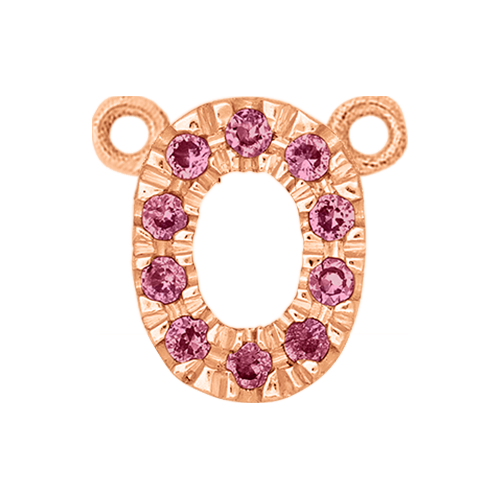 Pink Sapphire + 14k Rose Gold Number Charm