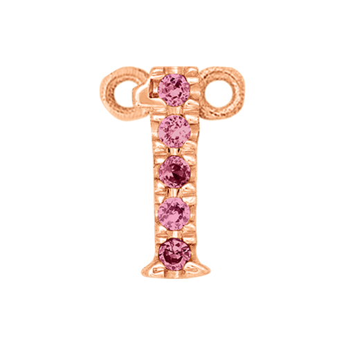 Pink Sapphire + 14k Rose Gold Number Charm