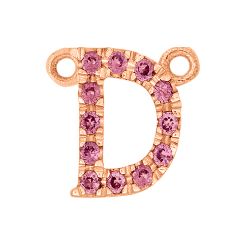Pink Sapphire + 14k Rose Gold Letter Charm