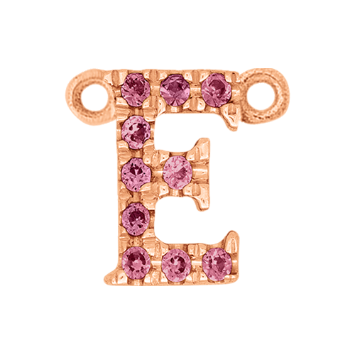 Pink Sapphire + 14k Rose Gold Letter Charm