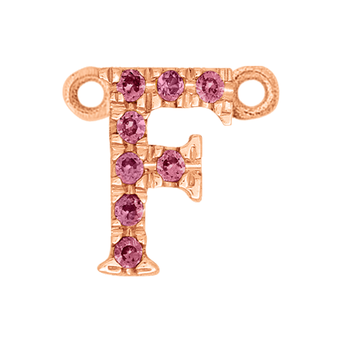 Pink Sapphire + 14k Rose Gold Letter Charm