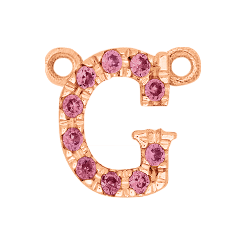 Pink Sapphire + 14k Rose Gold Letter Charm