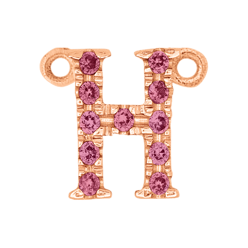 Pink Sapphire + 14k Rose Gold Letter Charm