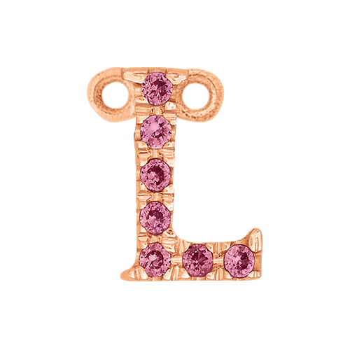 Pink Sapphire + 14k Rose Gold Letter Charm