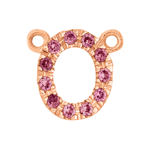 Pink Sapphire + 14k Rose Gold Letter Charm