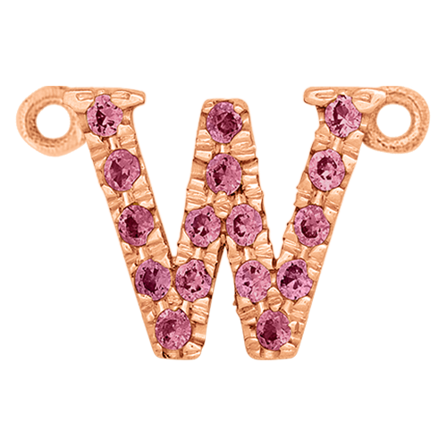 Pink Sapphire + 14k Rose Gold Letter Charm