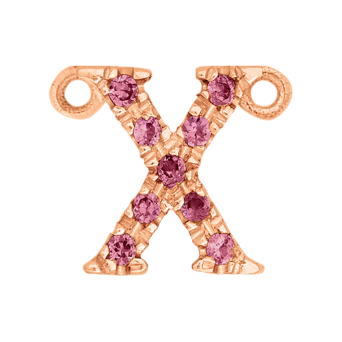 Pink Sapphire + 14k Rose Gold Letter Charm