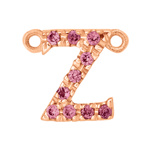 Pink Sapphire + 14k Rose Gold Letter Charm