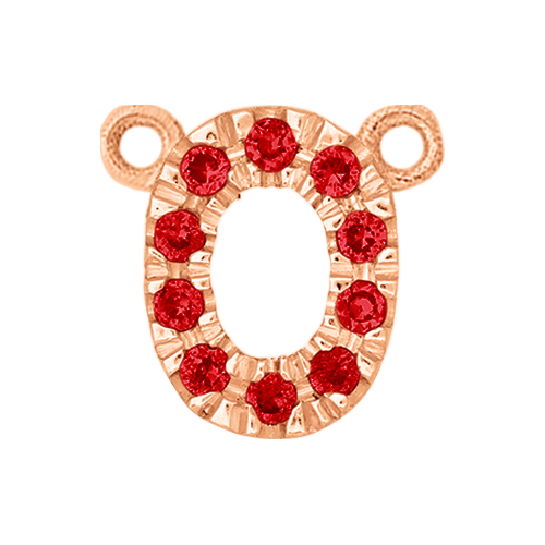 Ruby + 14k Rose Gold Number Charm