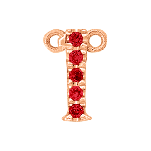 Ruby + 14k Rose Gold Number Charm
