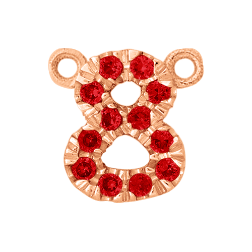 Ruby + 14k Rose Gold Number Charm