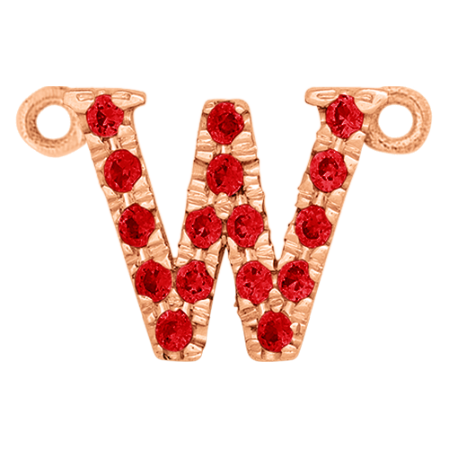 Ruby + 14k Rose Gold Letter Charm
