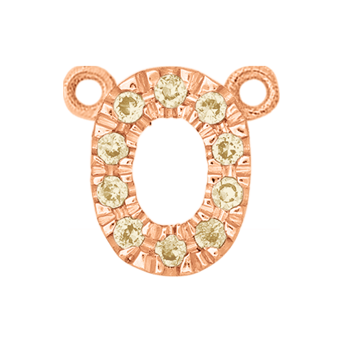 Yellow Sapphire + 14k Rose Gold Number Charm
