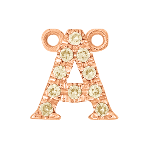 Yellow Sapphire + 14k Rose Gold Letter Charm