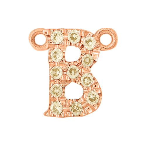 Yellow Sapphire + 14k Rose Gold Letter Charm