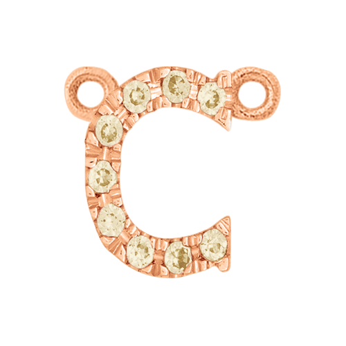 Yellow Sapphire + 14k Rose Gold Letter Charm