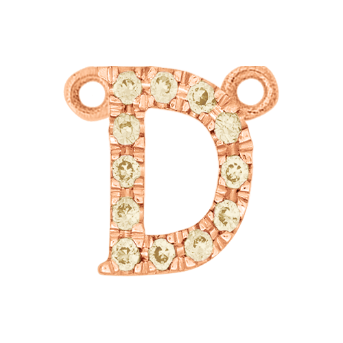 Yellow Sapphire + 14k Rose Gold Letter Charm