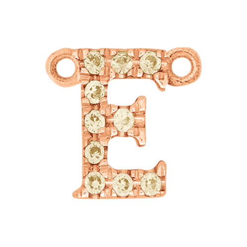 Yellow Sapphire + 14k Rose Gold Letter Charm