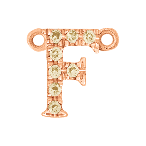 Yellow Sapphire + 14k Rose Gold Letter Charm