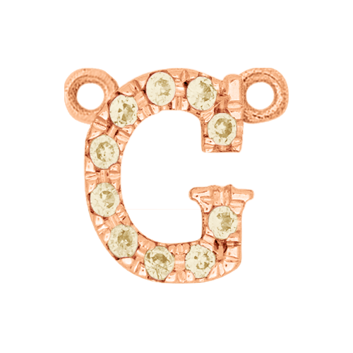 Yellow Sapphire + 14k Rose Gold Letter Charm