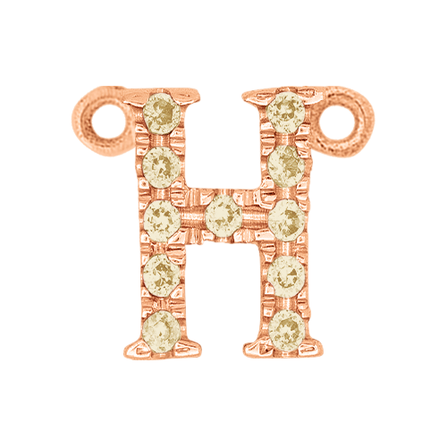 Yellow Sapphire + 14k Rose Gold Letter Charm