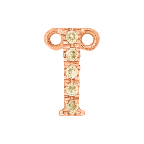 Yellow Sapphire + 14k Rose Gold Letter Charm