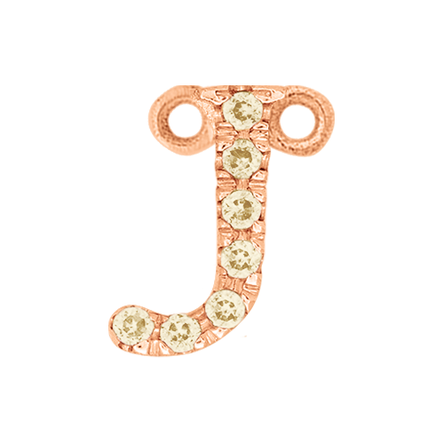 Yellow Sapphire + 14k Rose Gold Letter Charm