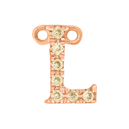 Yellow Sapphire + 14k Rose Gold Letter Charm