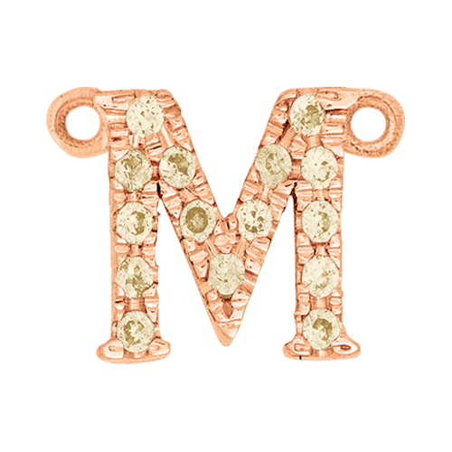 Yellow Sapphire + 14k Rose Gold Letter Charm